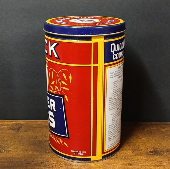 1990 Quick Quaker Oats Metal Tin Container 1922 Replica Label Limited Ed - Picture 4 of 6